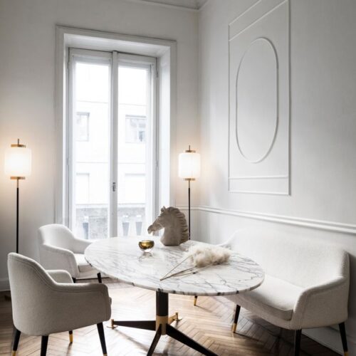 DOM Edizioni - BERNADETTE Dining Chair & Bench, FILIPPO Dining Table